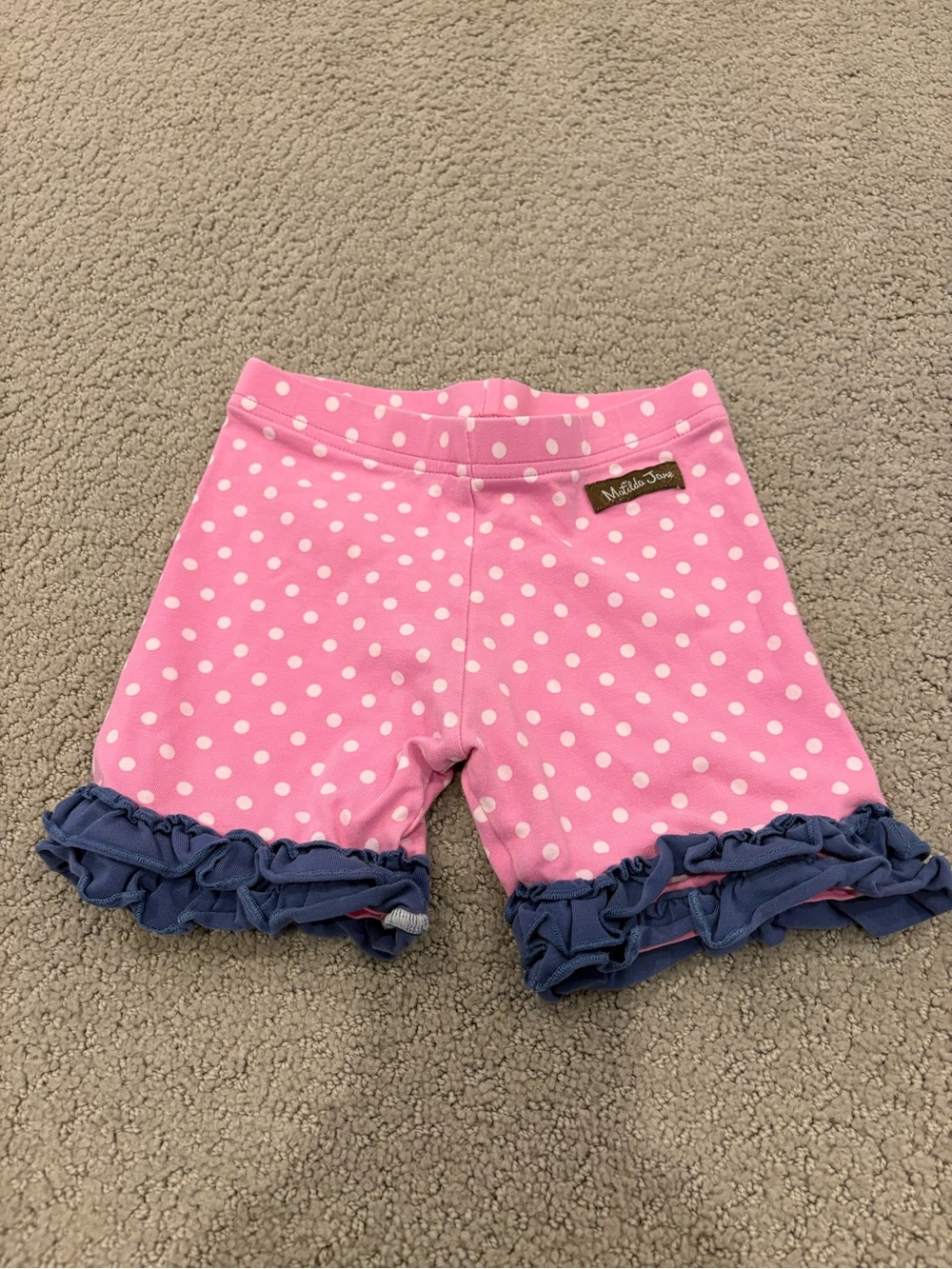 Matilda Jane Size 6, Pink Polka Dot Ruffle Shorts for Kids